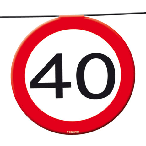Folat Slinger 40 jaar Verkeersbord | 12 meter