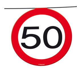Folat 50 Jahre Girlanden-Verkehrsschild | 12 Meter