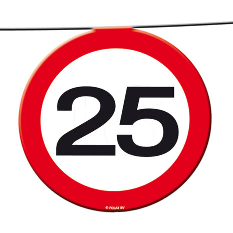 Folat Garland 25 years Traffic Sign | 12 meters