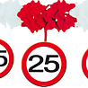 Folat Guirlande de panneaux de signalisation « 25 ans » avec pendentifs, 4 mètres | à l'unité