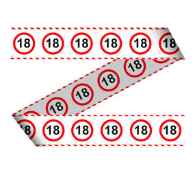 Folat Afzetlint Verkeersbord 18 jaar | 15 meter Folat Afzetlint Verkeersbord 18 jaar | 15 meter