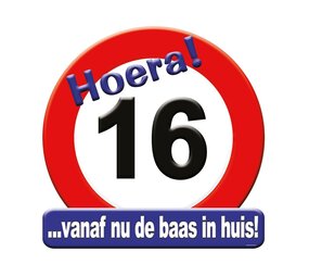 Paper Dreams Türschild „16 Jahre“ Verkehrsschild 50 cm | pro Stück