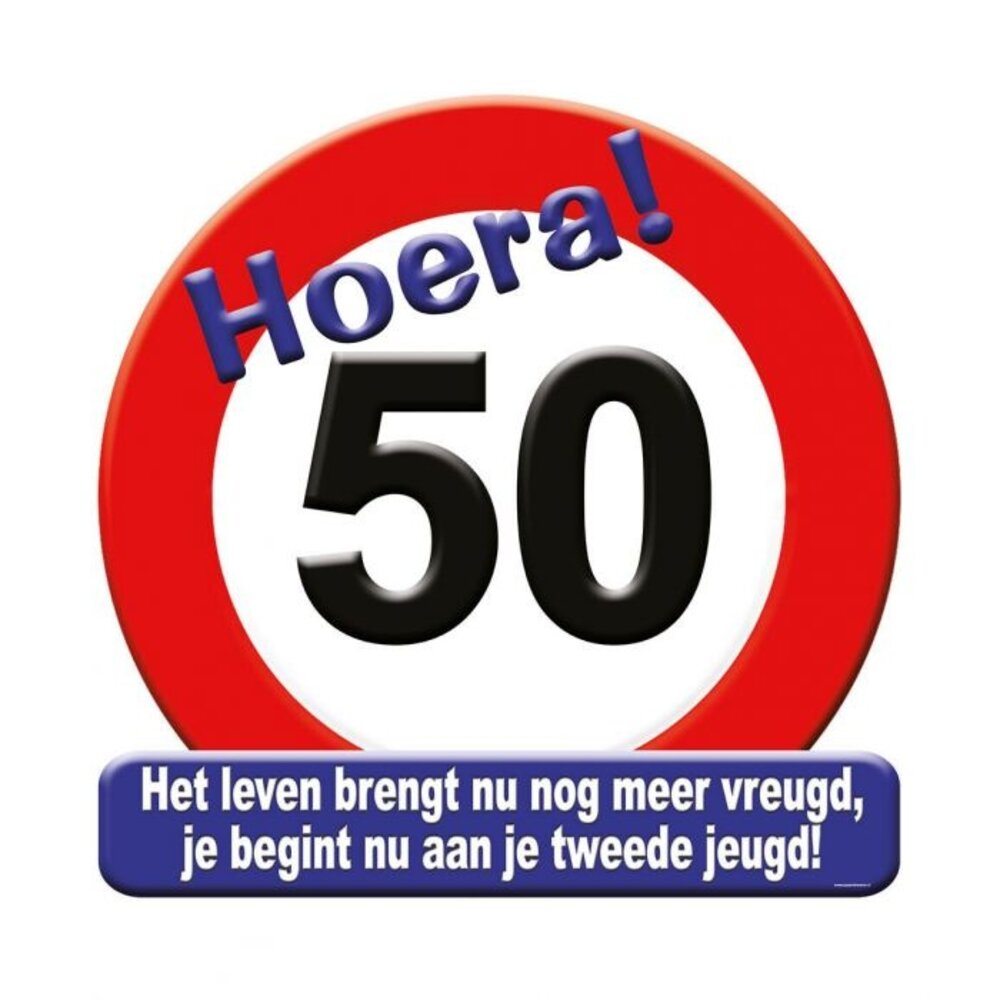 Paper Dreams Deurbord 50 jaar Verkeersbord 50cm | per stuk