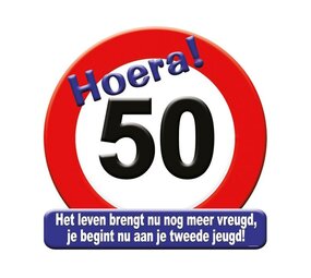 Paper Dreams Deurbord 50 jaar Verkeersbord 50cm | per stuk Paper Dreams Deurbord 50 jaar Verkeersbord 50cm | per stuk