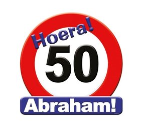 Paper Dreams Deurbord 50 jaar Abraham Verkeersbord 50cm | per stuk Paper Dreams Deurbord 50 jaar Abraham Verkeersbord 50cm | per stuk