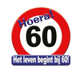 Paper Dreams Deurbord 60 jaar Verkeersbord 50cm | per stuk Paper Dreams Deurbord 60 jaar Verkeersbord 50cm | per stuk