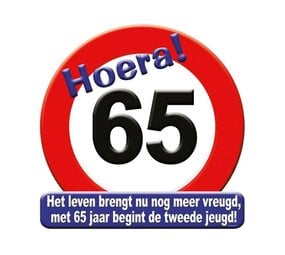 Paper Dreams Door Sign 65 Years Traffic Sign 50cm | per piece