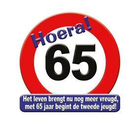 Paper Dreams Türschild „65 Jahre“ Verkehrsschild 50 cm | pro Stück