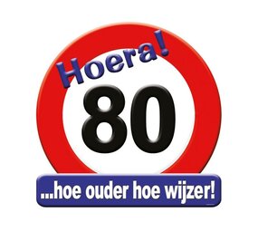 Paper Dreams Deurbord 80 jaar Verkeersbord 50cm | per stuk Paper Dreams Deurbord 80 jaar Verkeersbord 50cm | per stuk