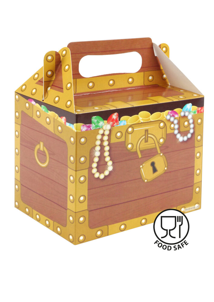 Henbrandt Piratenschatzkiste als Gastgeschenkbox, 14 x 9,5 x 12 cm | 12 Stück