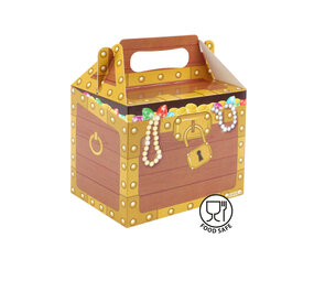 Henbrandt Coffret à trésor de pirate - Boîte à dragées 14 x 9,5 x 12 cm | 12 pièces