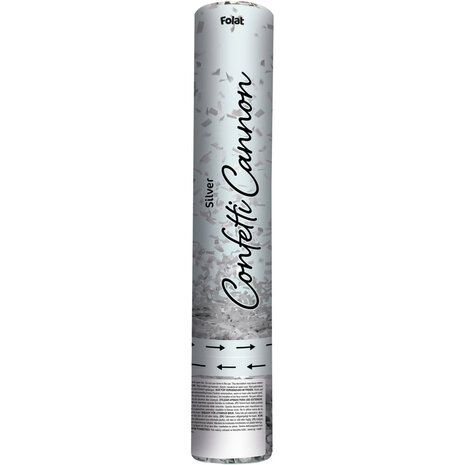 Folat Konfettikanone Silber 28 cm | pro Stück