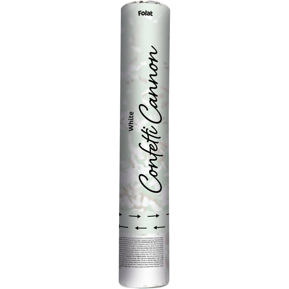 Folat White Confetti Cannon 28cm | per piece