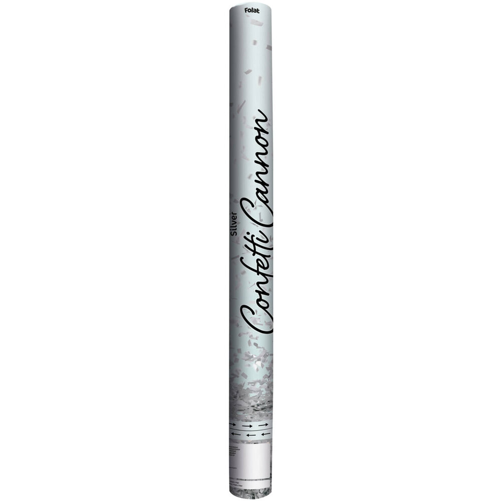 Folat Konfettikanone Silber 57 cm | pro Stück