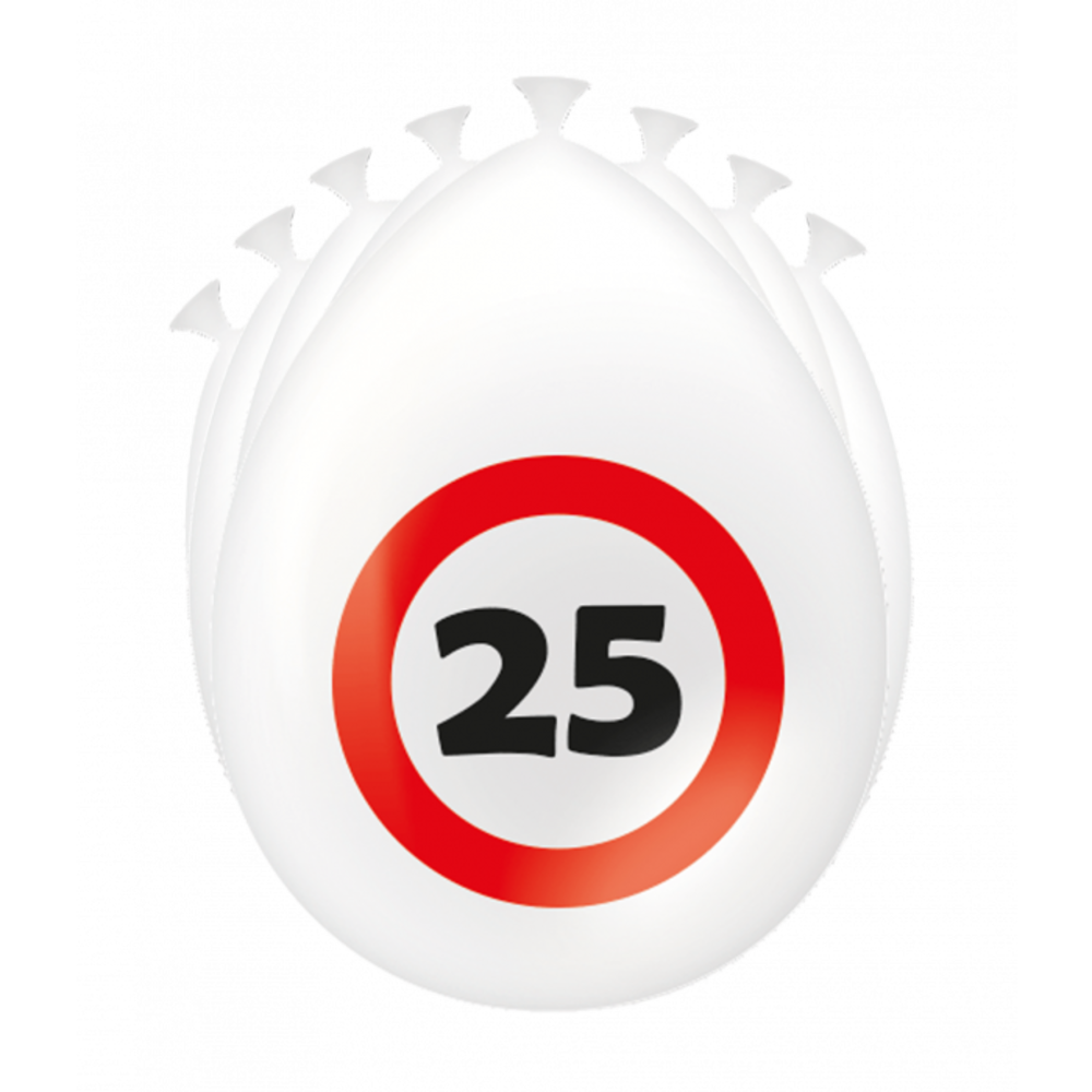 Paper Dreams 25 Years Traffic Sign Balloons 30cm | 8 pieces