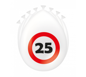 Paper Dreams 25 Years Traffic Sign Balloons 30cm | 8 pieces