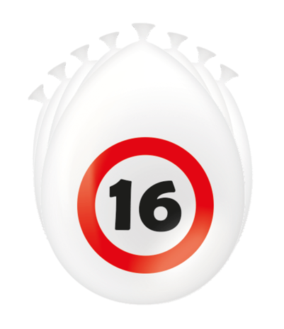 Paper Dreams Balloon 16 years Traffic sign 8 pieces