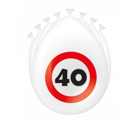 Paper Dreams Ballonnen 40 jaar Verkeersbord 30cm | 8 stuks Paper Dreams Ballonnen 40 jaar Verkeersbord 30cm | 8 stuks