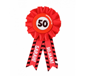 Paper Dreams Rozet Sarah 50 jaar Verkeersbord | per stuk Paper Dreams Rozet Sarah 50 jaar Verkeersbord | per stuk