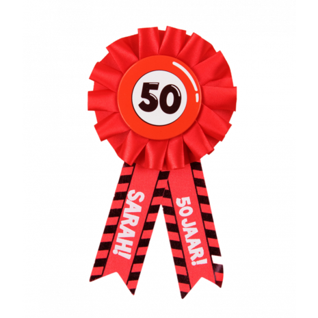 Paper Dreams Rozet Sarah 50 jaar Verkeersbord | per stuk Paper Dreams Rozet Sarah 50 jaar Verkeersbord | per stuk