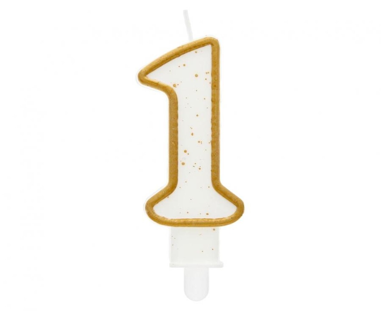 Godan Number 1 Candle with Gold Rim 9cm | per piece