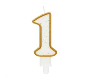 Godan Number 1 Candle with Gold Rim 9cm | per piece