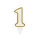 Godan Number 1 Candle with Gold Rim 9cm | per piece