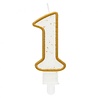 Godan Number 1 Candle with Gold Rim 9cm | per piece Godan Number 1 Candle with Gold Rim 9cm | per piece