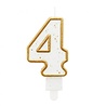 Godan Number 4 Candle with Gold Rim 9cm | per piece Godan Number 4 Candle with Gold Rim 9cm | per piece