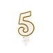 Godan Number 5 Candle with Gold Rim 9cm | per piece