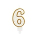 Godan Number 6 Candle with Gold Rim 9cm | per piece