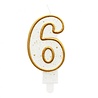 Godan Number 6 Candle with Gold Rim 9cm | per piece Godan Number 6 Candle with Gold Rim 9cm | per piece