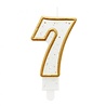 Godan Cijfer 7 Kaarsje met Gouden Rand 9cm | per stuk Godan Cijfer 7 Kaarsje met Gouden Rand 9cm | per stuk