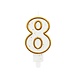 Godan Number 8 Candle with Gold Rim 9cm | per piece