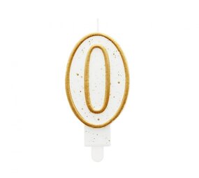 Godan Bougie numéro 0 à bordure dorée 9 cm | à l'unité