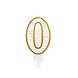 Godan Number 0 Candle with Gold Rim 9cm | per piece