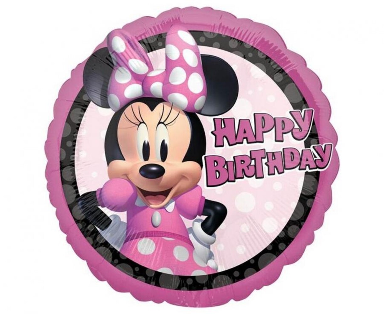 Anagram Ballon en aluminium Minnie Mouse « Joyeux anniversaire » 46 cm | à l’unité