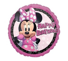 Anagram Ballon en aluminium Minnie Mouse « Joyeux anniversaire » 46 cm | à l’unité