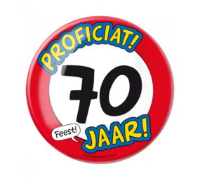 Paper Dreams Button XL 70 jaar Verkeersbord | per stuk Paper Dreams Button XL 70 jaar Verkeersbord | per stuk