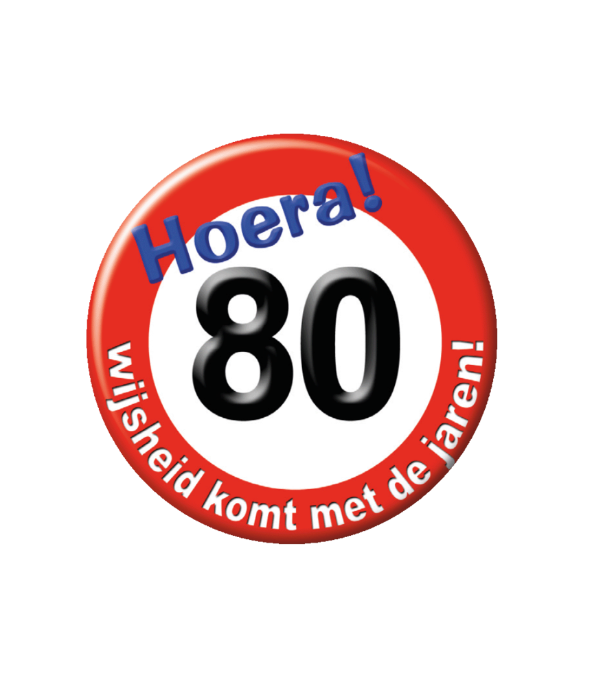 Paper Dreams Button 80 jaar Verkeersbord | per stuk Paper Dreams Button 80 jaar Verkeersbord | per stuk