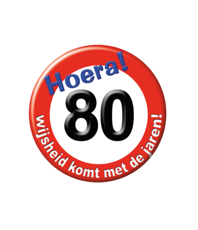 Paper Dreams Button 80 jaar Verkeersbord | per stuk Paper Dreams Button 80 jaar Verkeersbord | per stuk