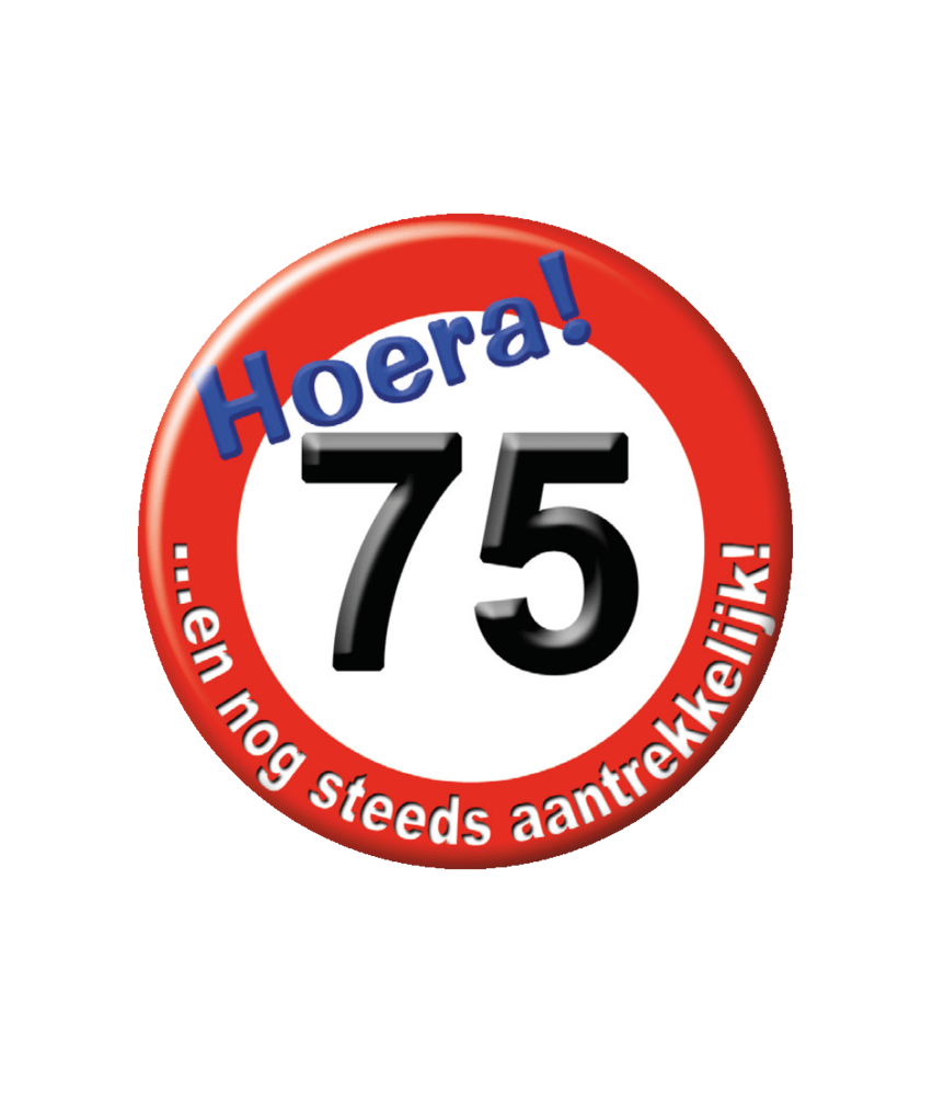 Paper Dreams Button 75 jaar Verkeersbord | per stuk
