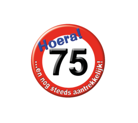 Paper Dreams Button 75 jaar Verkeersbord | per stuk Paper Dreams Button 75 jaar Verkeersbord | per stuk