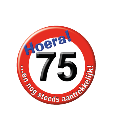 Paper Dreams Button 75 jaar Verkeersbord | per stuk