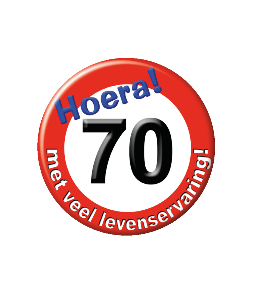 Paper Dreams Button 70 jaar Verkeersbord | per stuk