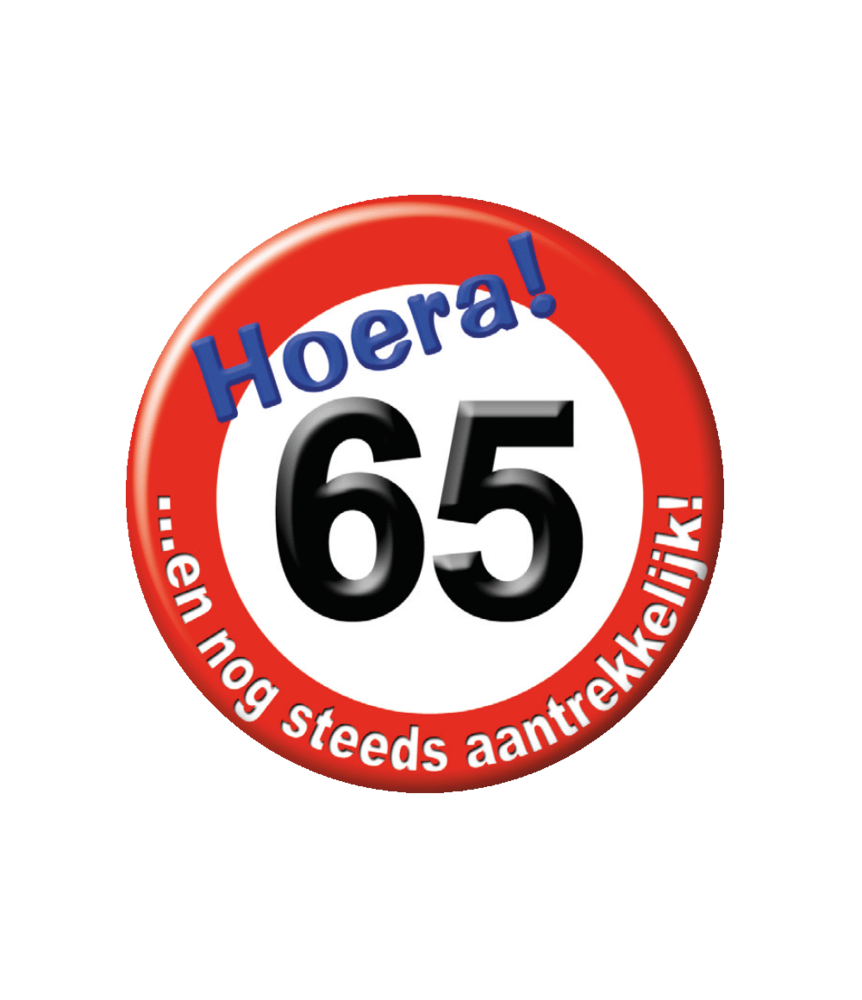 Paper Dreams Button 65 jaar Verkeersbord | per stuk