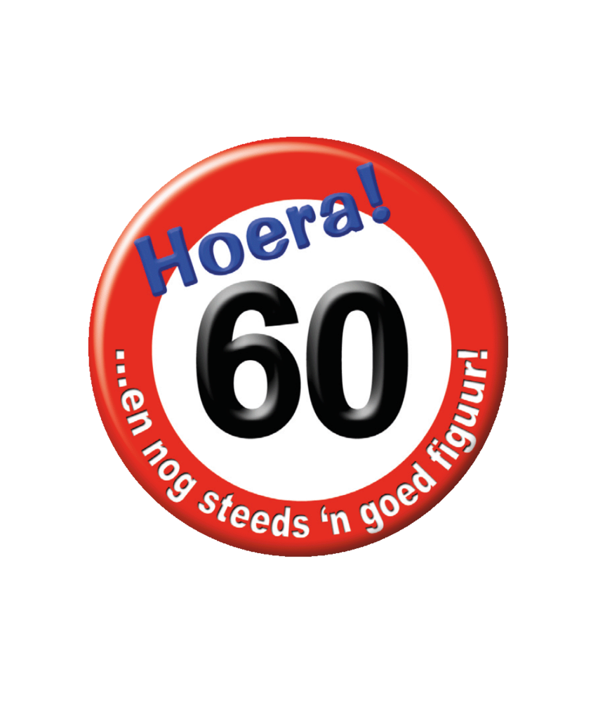 Paper Dreams Button 60 jaar Verkeersbord | per stuk
