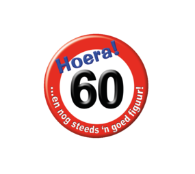 Paper Dreams 60 Years Traffic Sign Button | per piece