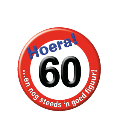 Paper Dreams Button 60 jaar Verkeersbord | per stuk
