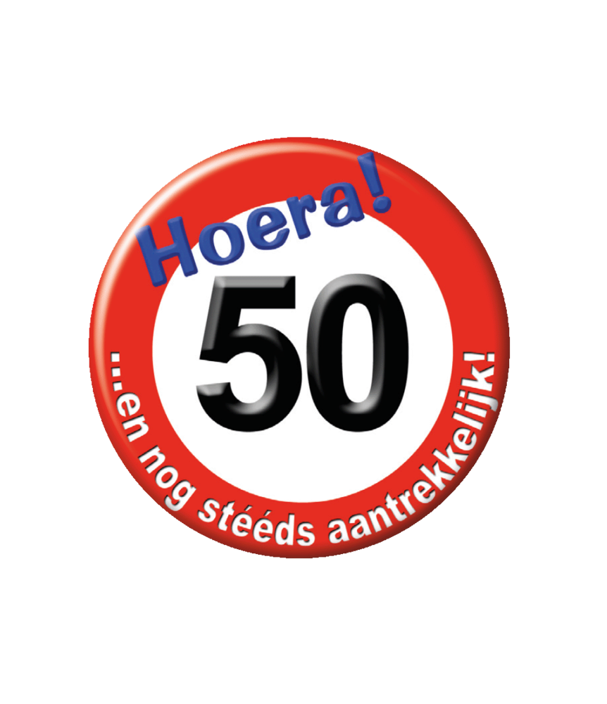 Paper Dreams Button 50 jaar Verkeersbord | per stuk